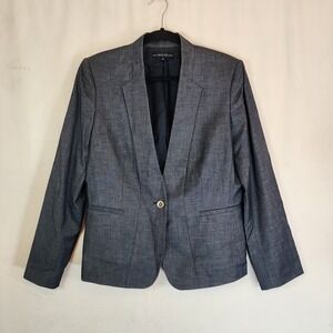 Antonio Melani Blazer Jacket Womens 14 Black Gray Single Button Business Career